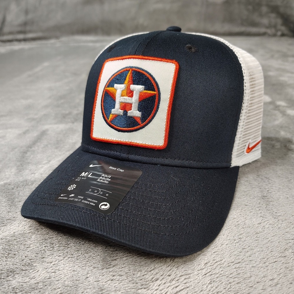 Houston Astros Nike Navy Blue White Trucker Mesh Snapback Adjustable Sz M/L Hat